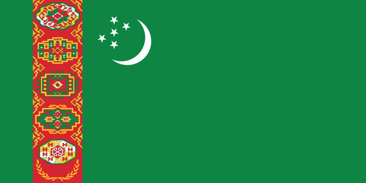 Turkmenistan National Flag - Powered by Adobe