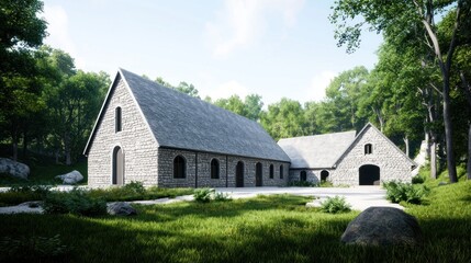 Obraz premium Stone Cottage in a Forest