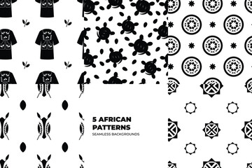 African Motif Background Set
