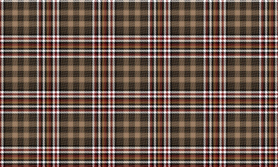 Seamless plaid pattern, black, yellow, white, for designing clothes, skirts, blankets, or decorative fabrics, vector illustration.