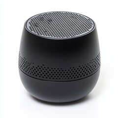 Compact black portable Bluetooth speaker. (1)