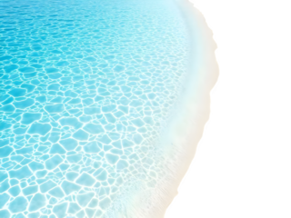 Azure water lapping gently onto a pristine beach.