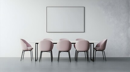 Contemporary Office Space Featuring Minimalist Design, Open Layout, Versatile Blank Canvas for Creative Projects, Bright and Inviting Atmosphere