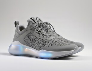 Cyberpunk Platform Shoes with Futuristic Design with LED Lights. Futuristic shoe design for the future with neon LEDs in a cyberpunk theme with modern technology.