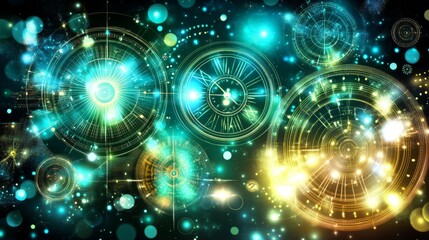 Obraz premium Celestial Clockwork A Symphony of Time and Light