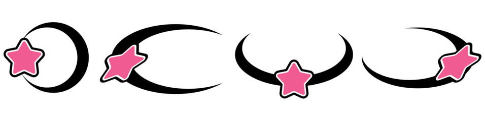 Y2K Aesthetic Sparkling Stars Retro Trendy Minimalistic Abstract Design for Futuristic Digital Graphics, Posters and Illustration Resources