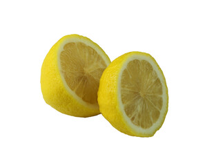 Freshly Sliced Lemon Halves on a Transparent Background for Culinary Delights.