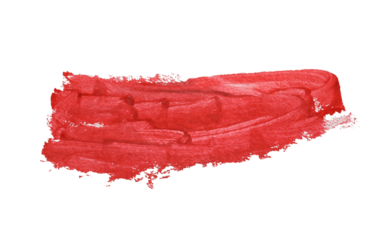 Vivid Red Brush Stroke on Transparent Background for Artistic and Creative Design.