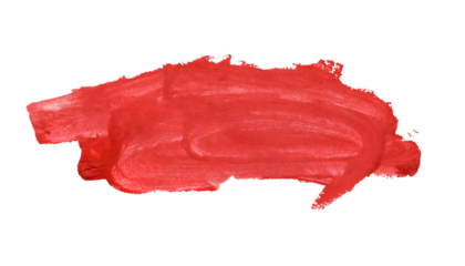 Vivid Red Brush Stroke on Transparent Background for Artistic and Creative Design.