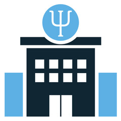 Simple and clean psychology clinic hospital icon vector. Featuring a minimalistic design, mental health apps, healthcare materials, and therapy related content.