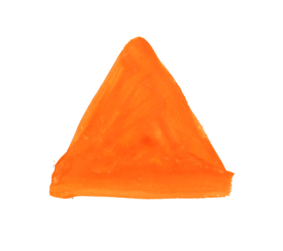 Brush painted in orange triangle shape for design and decoration in math learning.