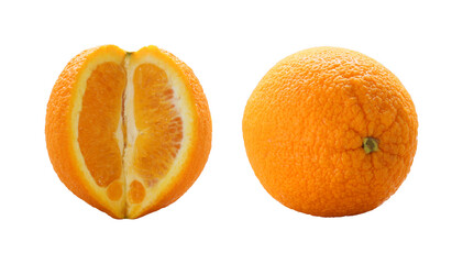 Fresh Orange with Juicy Half Cut Open Showing Bright Orange Segments and Zesty Texture Ideas.