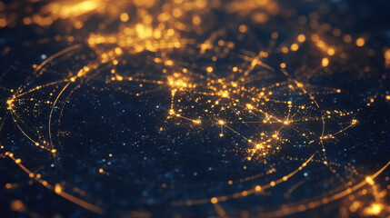 Abstract representation of interconnected networks with glowing nodes and lines.