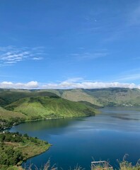 landscape with lake and mountains