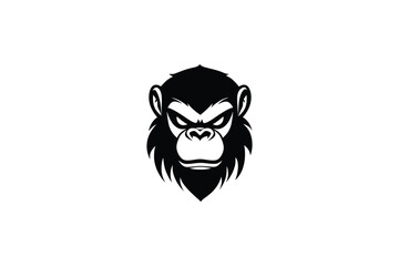 Gorilla face logo,Gorilla logo, monkey head vector, editable  logo, monkey silhouette 