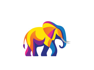Elephant Vector Logo Illustration, Elephant Gradient  logo, wildlife