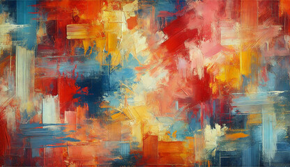 Vivid Abstract Art: Dynamic Paint Strokes in Bold Hues
