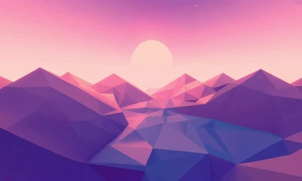 colorful 3d polygon landscape background