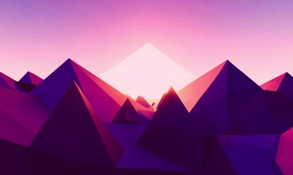 colorful 3d polygon landscape background