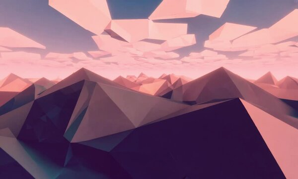 colorful 3d polygon landscape background