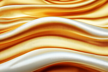 Obraz premium Flowing Gold and Silver Metallic Fabric Creates a Luxurious Background Texture