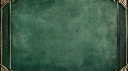 Antique Green Book Cover with Ornate Gold Accents