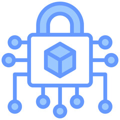 Cryptography Blue Icon