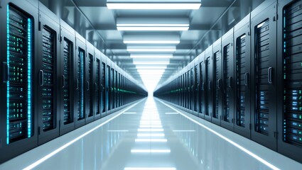 Fototapeta premium Server farm – data center environment – computer center 