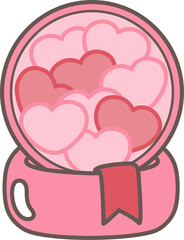 Cute Gumball Machine Filled with Hearts