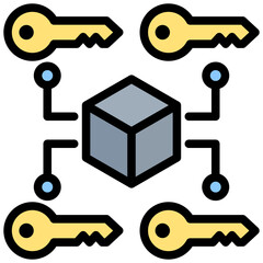 Multi Signature Outline Color Icon