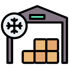 Obraz premium Cold Storage Outline Color Icon