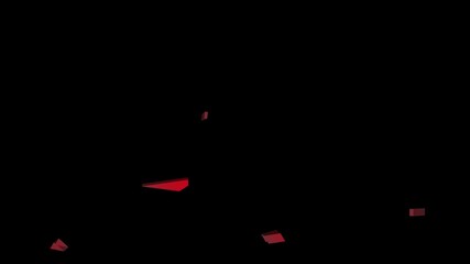 Shattering red heart animation with heartbeat effect and falling glass fragments on transparent background