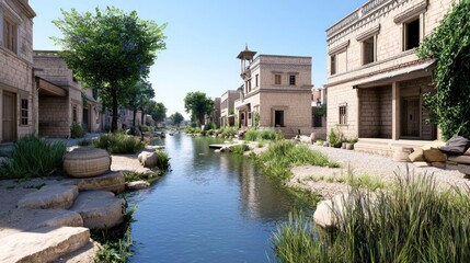 Canal Village under the Sun