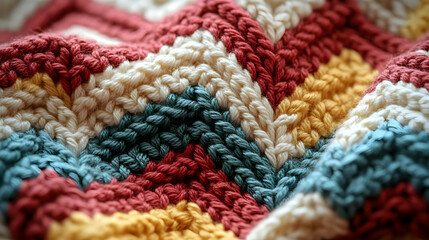 Crochet texture, stripes, yarn, close-up, home, sunlight, craft, detail