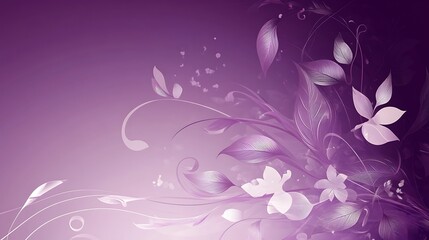 Delicate Purple Floral Design Abstract Artwork