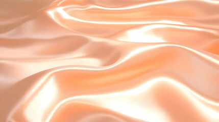 Obraz premium Smooth Peach Satin Fabric Flows Gently, Creating Elegant Curves and Soft Highlights