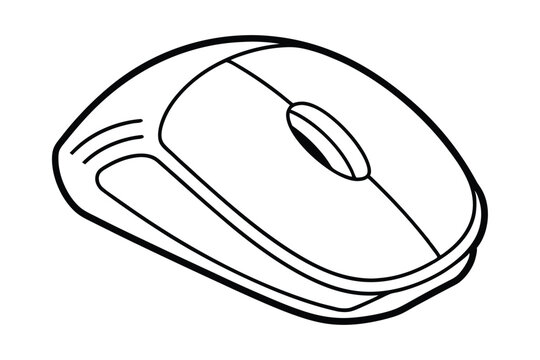 recommend clip art: Wireless computer mouse line art vector design.eps