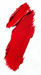 Vivid Red Paint Stroke Creates Dynamic Visual on Textured White Background.