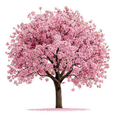 Fototapeta premium Vibrant Pink Blossom Tree with Lush Flowers in Full Bloom