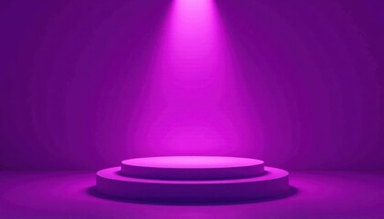 Violet hue background with glowing podium centerpiece, highlight, glowing centerpiece