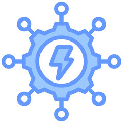 Smart Grid Blue Icon