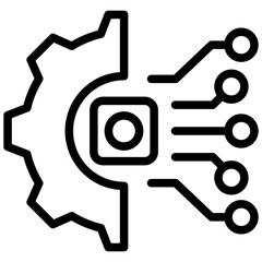 Obraz premium Digital Transformation Outline Icon