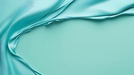 Aqua Silk Fabric Draped Abstract Background