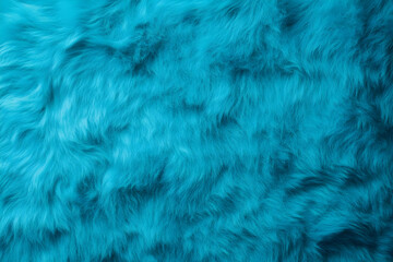 Obraz premium Vibrant Turquoise Fur Texture Creates a Soft, Luxurious Background with Gentle Waves
