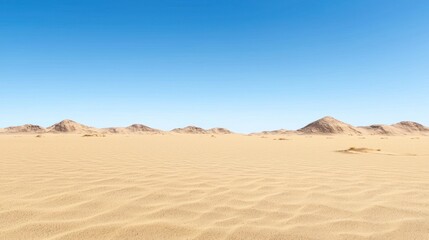 Fototapeta premium Vast Desert Landscape Under Clear Blue Sky