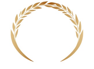 Golden Laurel Wreath Icon, Symbol of Victory, Achievement, and Excellence