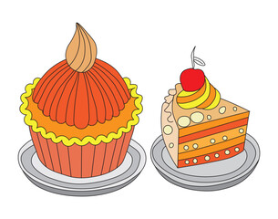 Thanksgiving Pie Outline Coloring Page Hand-Drawn Festive Coloring Activity.