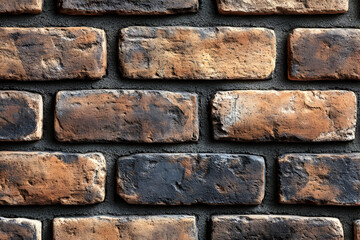 Fototapeta premium Rustic brown brick wall texture close-up