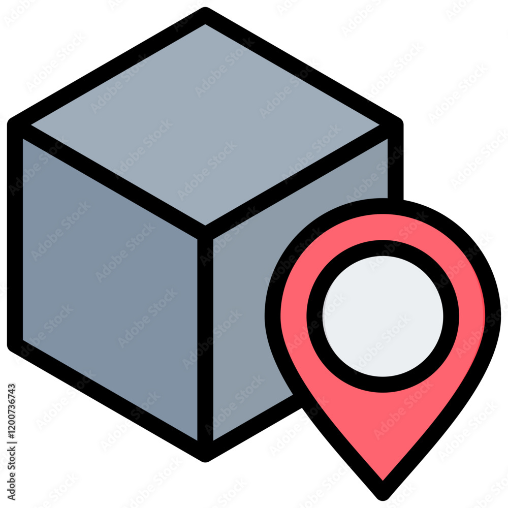 Poster Spatial Mapping Outline Color Icon