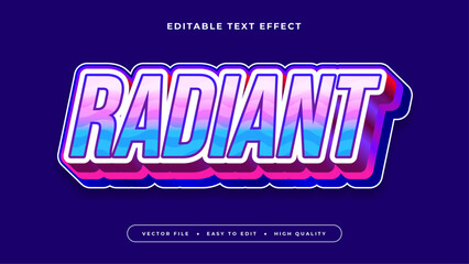 radiant editable text effect with pink blue bold gradient style